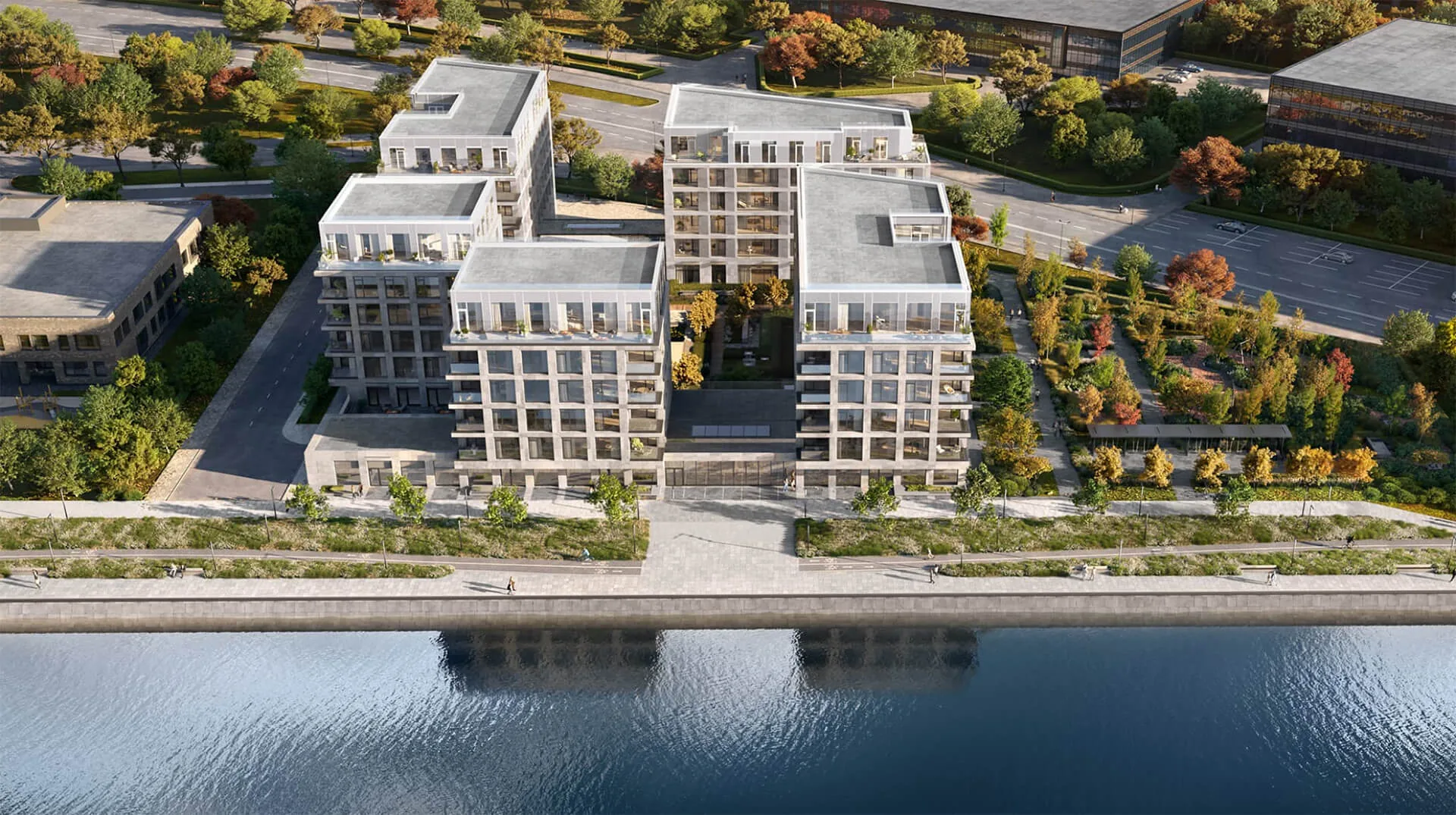 Пять корпусов «Foriver Residence» на Симоновской набережной — генплан, вид сверху